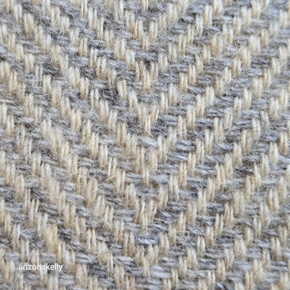 Cashmere Wool Herringbone Scarf Classic Grey Taupe Flawless - Picture 8 of 14